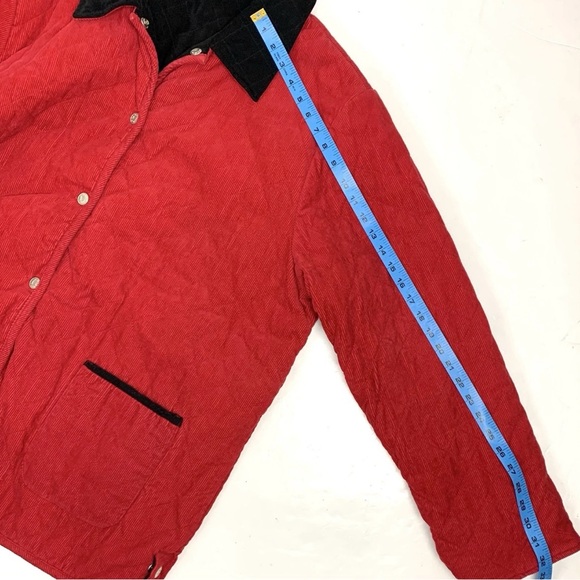 Denim & Co Women Plus Size 2X Chore Barn Coat Reversible Corduroy Velvet Quilted - Picture 11 of 14
